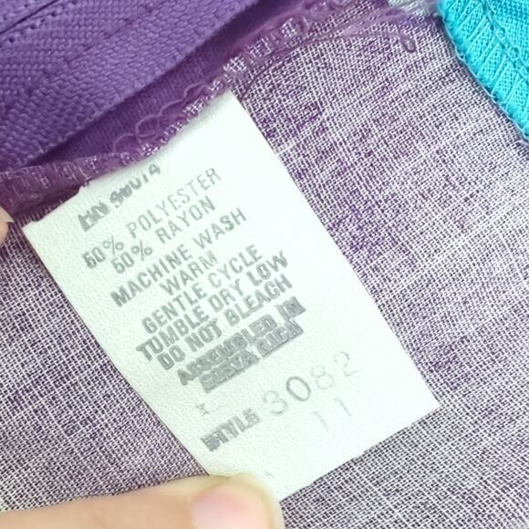 Vintage 60s 70s Dress Womens 11 M Purple Floral MCM Housewife Babydoll Frock - Picture 6 of 16